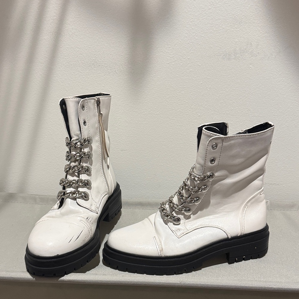Circus by Sam Edelman White Combat Boots
